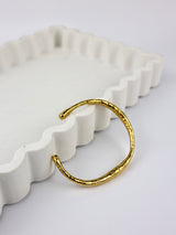 Posh Wave Hammered Bangle Stainless Steel