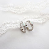 Opal Opal Opal Earrings SILVER A. Opal Hoops
