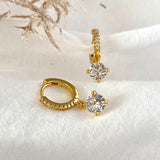 Crystal Drop Dangle Gold Earrings