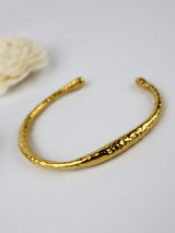 Posh Wave Hammered Bangle Stainless Steel