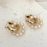 Chunky Gold Hoop with Pearl hoop