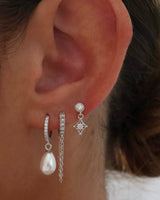 Molly Pearl Chain Earring Set SILVER