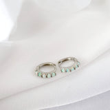 Opal Opal Opal Earrings SILVER B. Opal Pave Hoops
