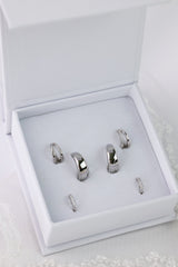 Silver Hoop and Huggie Stack Set