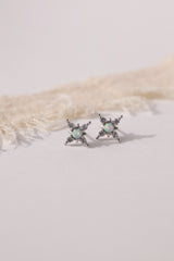 Elena Opal Starburst Stud Earrings SILVER