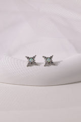 Elena Opal Starburst Stud Earrings SILVER