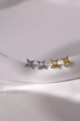 Elena Opal Starburst Stud Earrings SILVER
