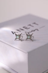 Elena Opal Starburst Stud Earrings SILVER