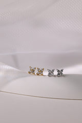 4 Clover Silver Stud Earrings- Sterling Silver