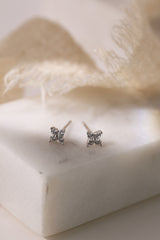 4 Clover Silver Stud Earrings- Sterling Silver