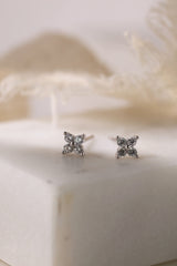 4 Clover Dangle Earrings SILVER C. 4 Clover Stud