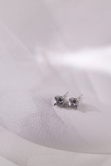 4 Prong Diamond Cubic Stud Earrings 2mm,3mm,4mm SILVER