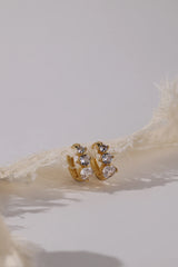 Feyglow 3 Cubic Hoop Earrings Gold