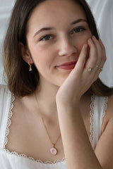 Peony Initial A-Z Letter Custom Necklace - Stainless Steel