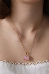 Peony Initial A-Z Letter Custom Necklace - Stainless Steel