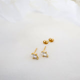 Alexa Chain Drop Earrings C. Mia Stud