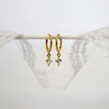 Mia Huggie Earrings GOLD Sterling Silver A. Dangle