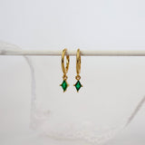 Mia Green Huggie Earrings A. Dangle