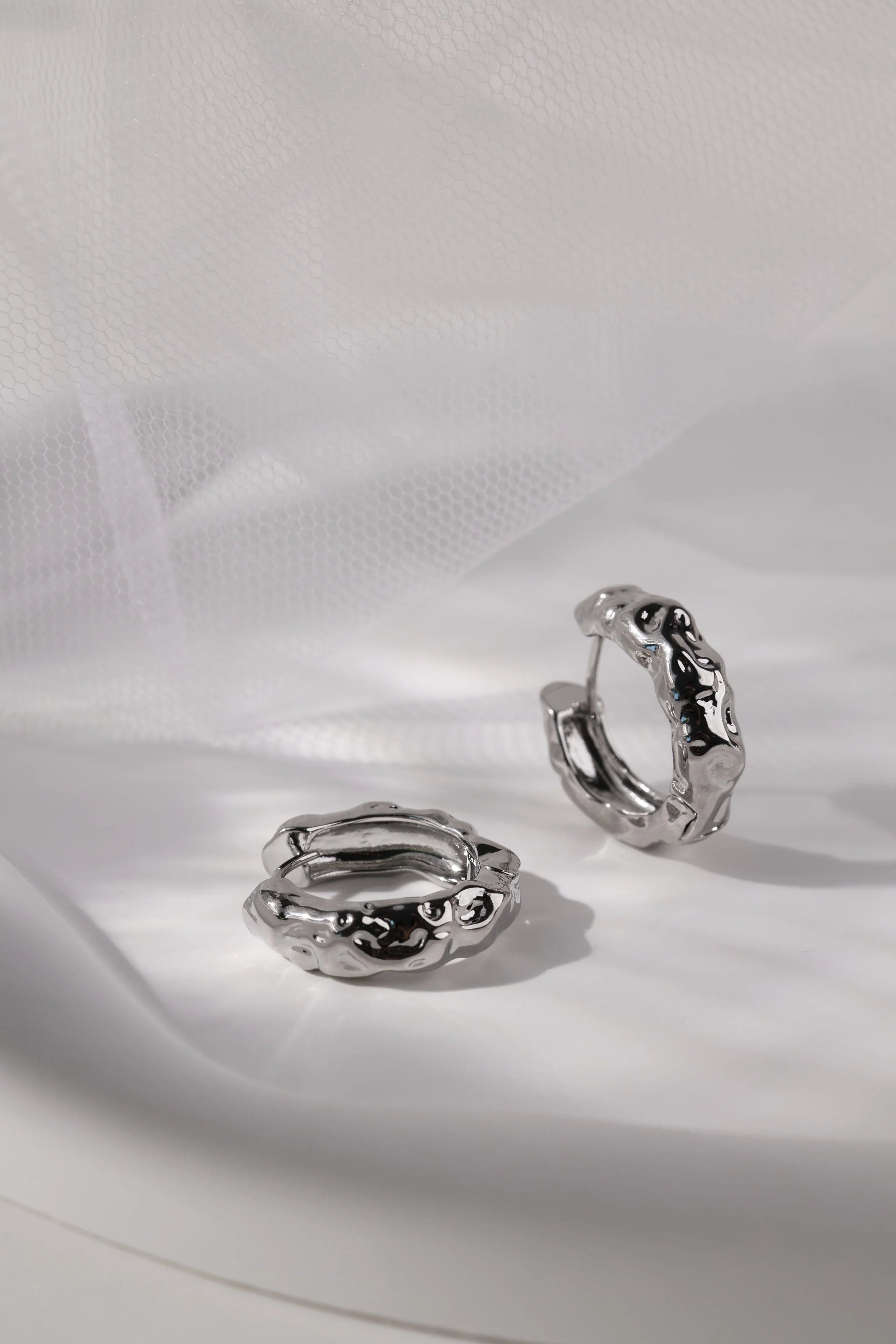 Big Hammered Hoop Earrings