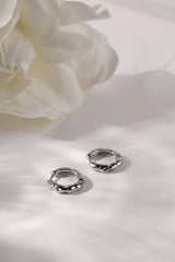Hammered basic Hoop Earrings Silver