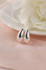 Silver Chunky Waterdrop Earrings