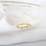 Dainty Opal Stacking Gold Ring A,E- Sterling Silver