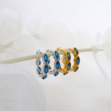 Blue Marquise Hoop Earrings SILVER