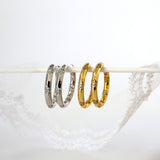 Cubic Inside out Gold Hoop Earrings 22mm