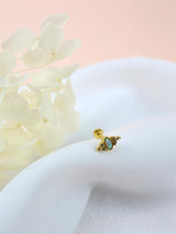 Rana Opal Screw Flat Back Helix Stud Earring Gold- 1 piece