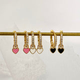 Small Love heart Dangly Earrings GOLD