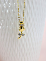 Pussycat Sterling Silver Necklace - Gold