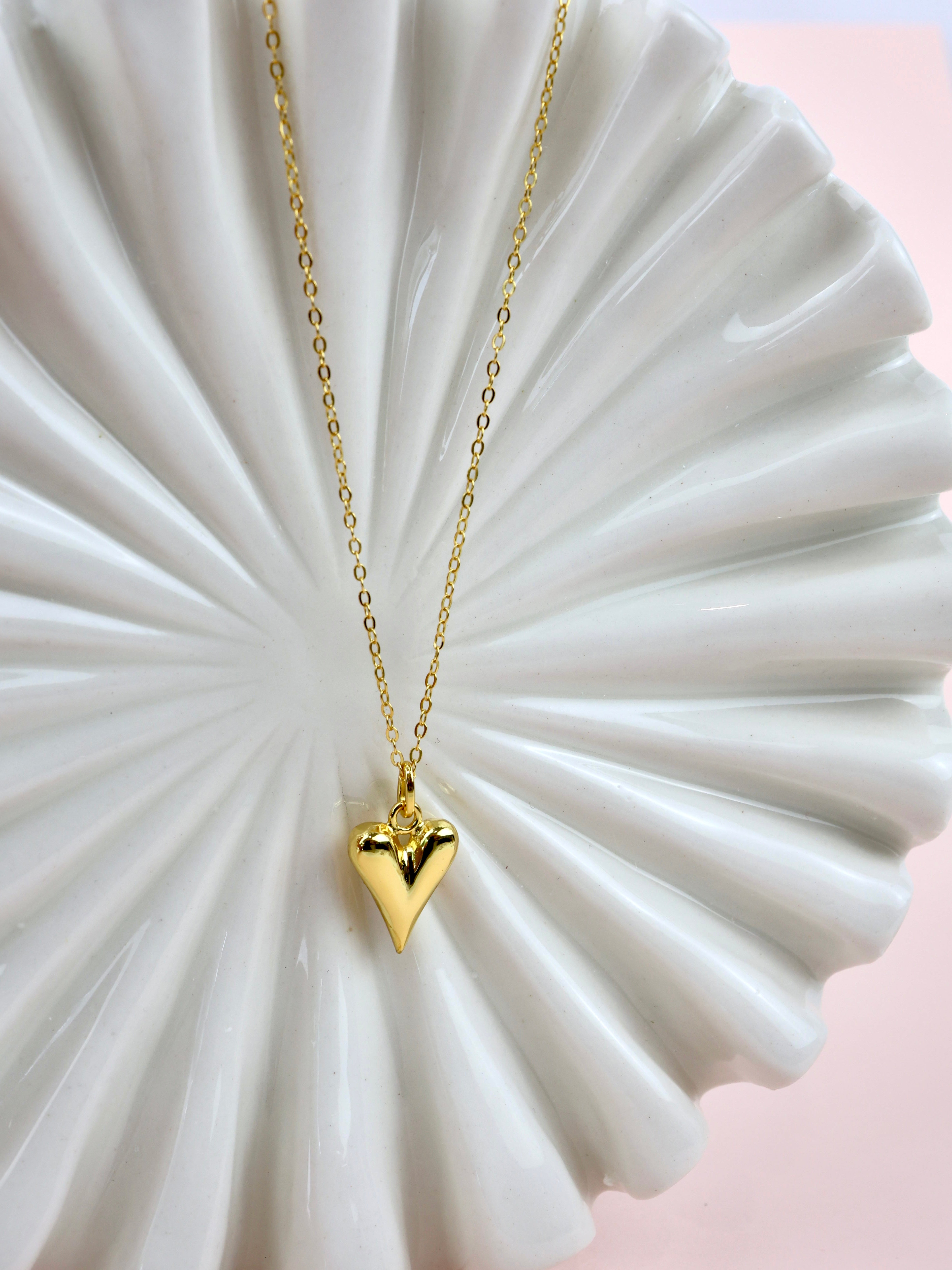 Pippa Heart Sterling Silver Necklace - Gold