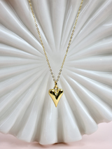 Pippa Heart Sterling Silver Necklace - Gold