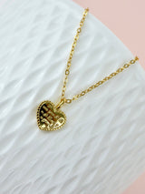 Love You Heart Sterling Silver Necklace - Gold