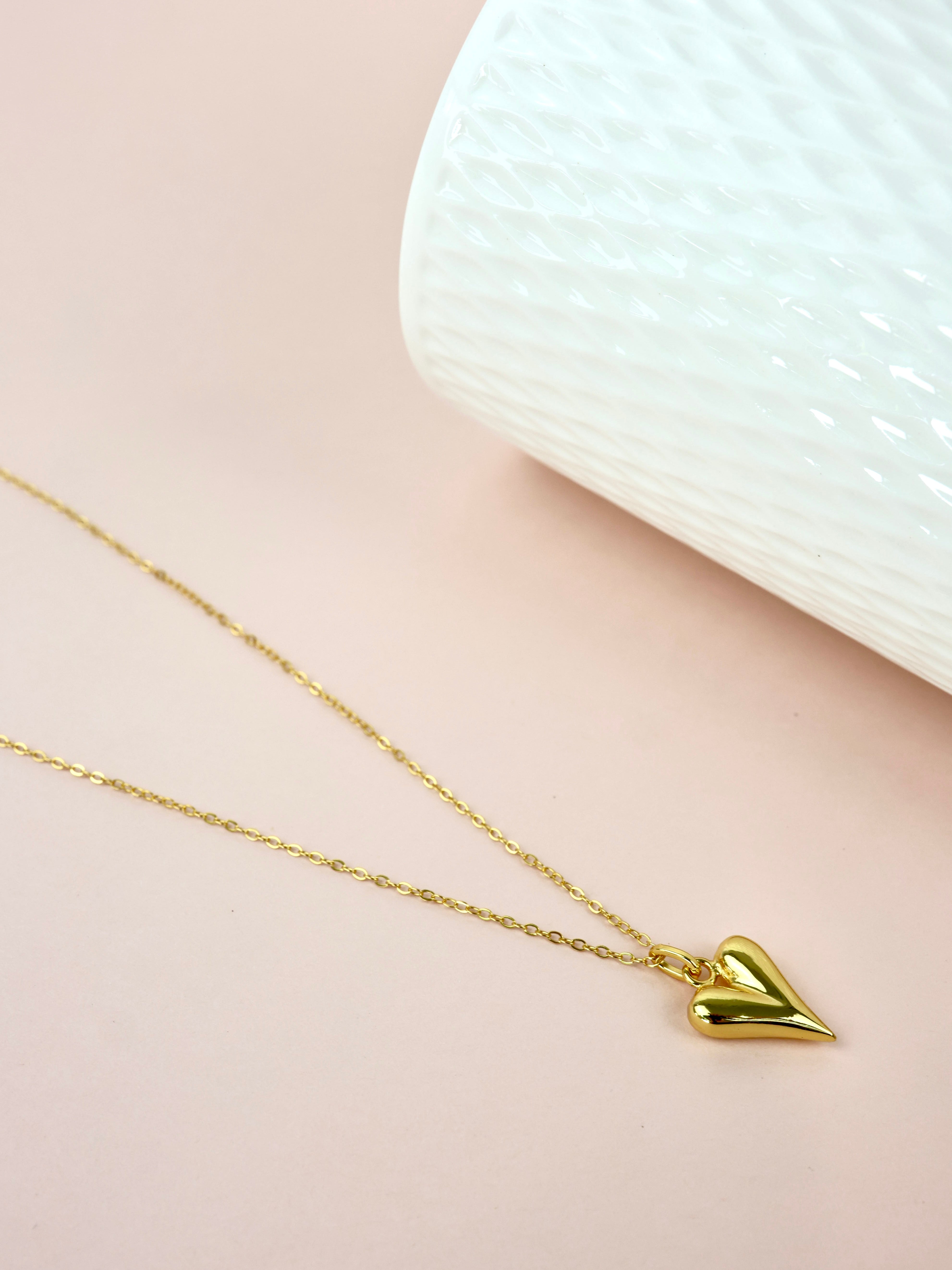 Pippa Heart Sterling Silver Necklace - Gold