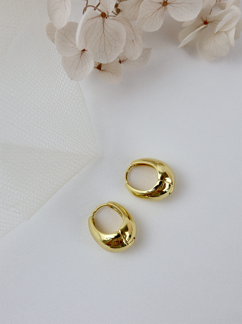Aurora Chunky Gold Hoop Earrings 1cm Thick