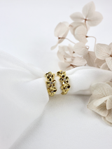 Double Primrose Flower Hoop Stacking Earrings- Gold B. Primrose Small