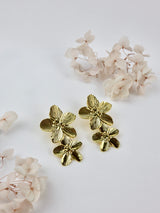 Yasmine Big Gold Double Flower Earrings