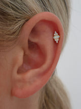 Rana Opal Screw Flat Back Helix Stud Earring SILVER- 1 piece