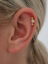 Mooni Screw Flat Back Helix Stud Earring Gold- 1 piece