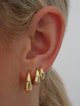 Lucy Teardrop Hoop Earrings 12mm, 14mm, 17mm - Gold