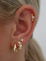 Primrose Flower Stacking Earrings- Gold