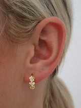 Primrose Flower Huggie Hoop Earrings- Gold