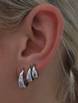 Lucy Teardrop Hoop Earrings 12mm, 14mm, 17mm - Silver