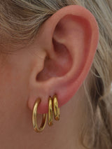 Basic Stainless Steel Hoop Earrings- Gold