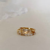Dainty Cubic Zirconia Stacking Gold Ring A, B, H - Sterling Silver