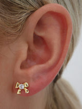 Bow CZ Stud Earrings GOLD