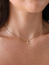 Allegra Cubic Pave A-Z Letter Pendant Necklace - Stainless Steel