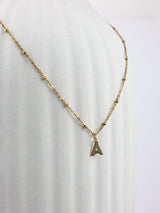 Allegra Cubic Pave A-Z Letter Pendant Necklace - Stainless Steel