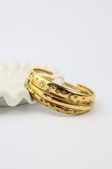Celestial Glow Bangle Stacks Stainless Steel
